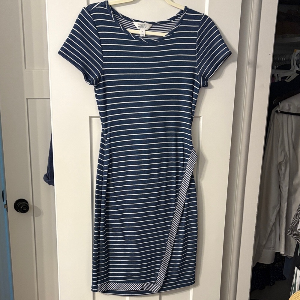 Market & Spruce Brigitte Knit Dress - Blue and White Striped